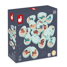 - Dinosaur Memo Game - 20 Dinosaur Egg-Shaped Wooden Pieces - 10 Pairs of Baby Dinosaurs - Children's Memo Game - 24 Months +, J05826 - Plush Soft Toy