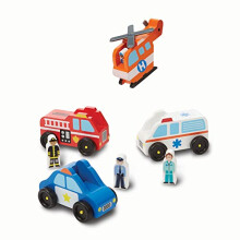 Wooden Emergency Vehicle Set | Wooden Vehicles, Cars & Trains | 2+ | Gift for Boy or Girl