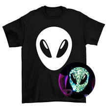 Kids Alien Head Interactive Glow in The Dark T-Shirt (7-8 Years) Black