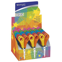 E-2151S Kids Scissor Witch cm-Scale, Pointed tip, 5"/13 cm, 30 pcs. Assorted, Right- and lefthanded use