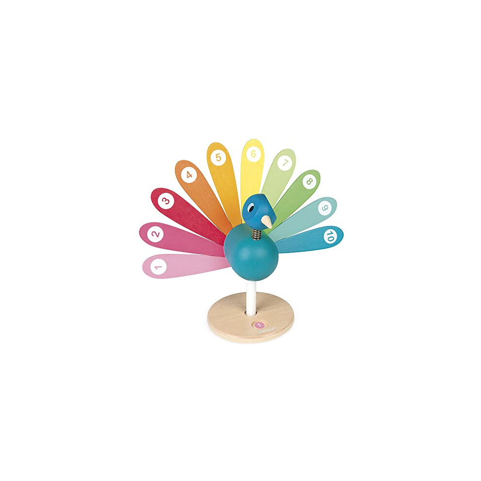 - I'M Learning to Count Peacock - Wooden Early Learning Educational Toy - Teaches Numbers and First Hand Movements - Ages 2 and Up, J08040,White