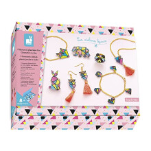 - 7-Piece Make-Your-Own Geometric Shrink Plastic Jewellery Set - Les Ateliers Bijoux - Children's Arts & Crafts Kit - Dexterity and Concentration -