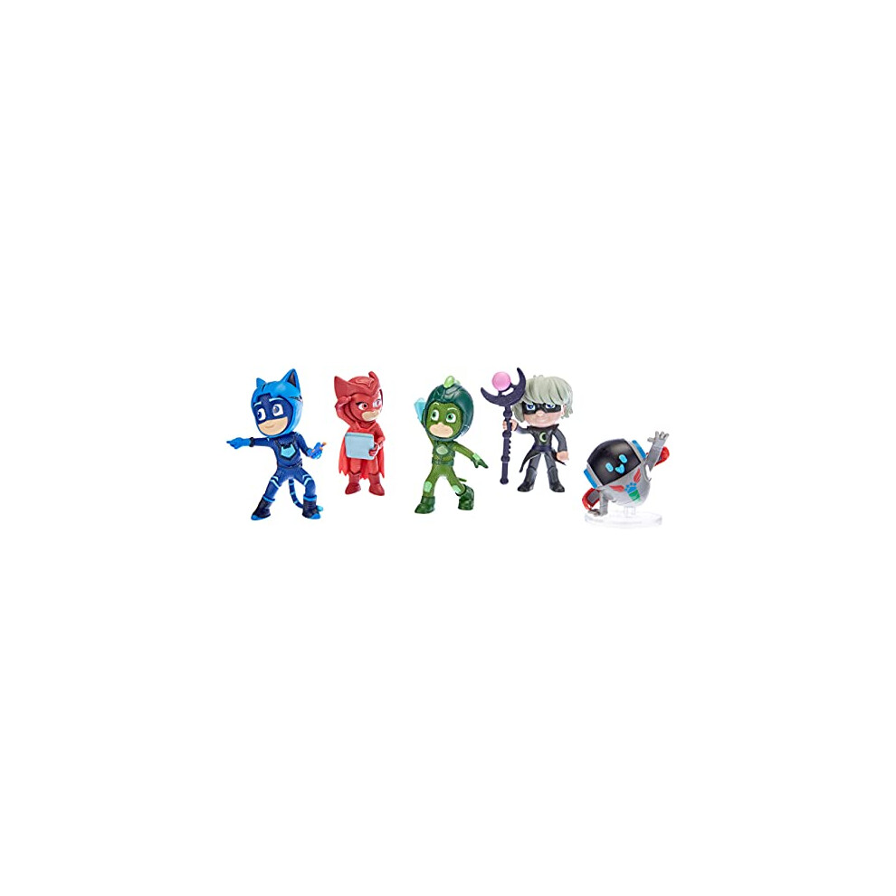 109402364 PJ Masks Figure Set/Moonlight Heroes and Villains, 5 Action Figures, 8 cm, for Children Aged 3+