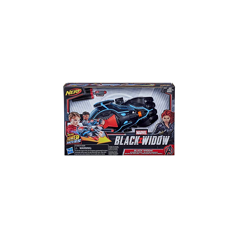 Power Moves Marvel Black Widow Stinger Strike NERF Dart-Launching Roleplay Toy for Kids, Includes 3 Darts, Toy for Kids from Age 5