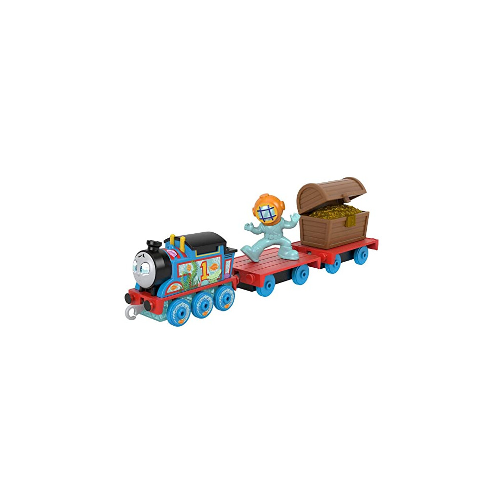 Diecast Toy Train Deep Sea Thomas Push-Along Engine With Ocean Cargo For Preschool Kids Ages 3+ Years