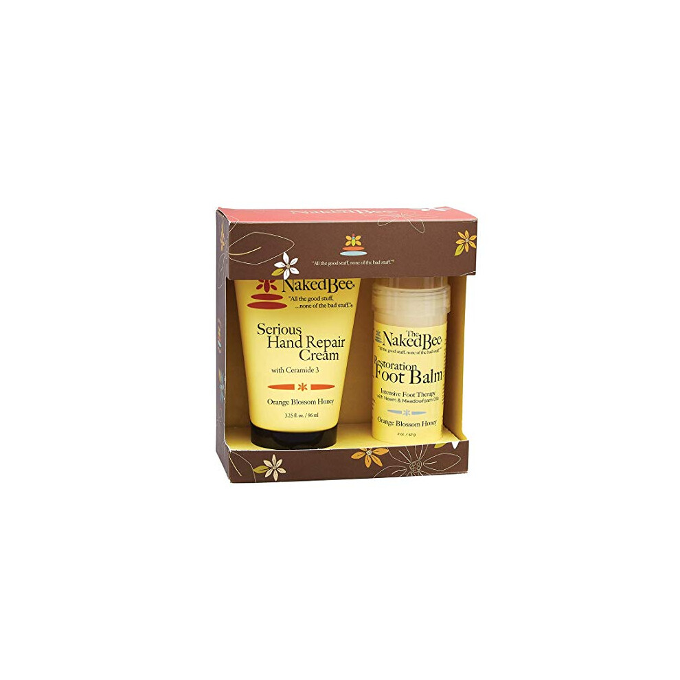 Photos - Manicure Cosmetics Orange Blossom Hand & Feet Gift Set. Serious Repair Hand Cream & Restoration Foot Balm. Pamper Gifts for Women. Moisturising