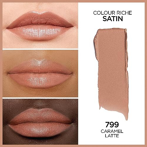 L'Oréal Paris Colour Riche Κρεμώδες Υγρό Χρώμα Χειλιών με Αργανέλαιο, Caramel Latte, 1 Τεμάχιο 1