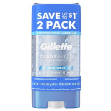 Gillette Antitranspirant und Deodorant für Männer, Klar-Gel, Cool Wave Duft, 3,8 oz (Packung mit 2)