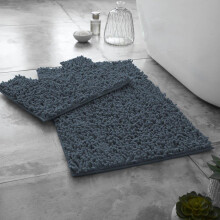 (DK.Grey ) 2 Piece Loop Bath Mats for Bathroom - Non-Slip Bath Mat Set Rugs, Extra Soft Pedestal Bathmat