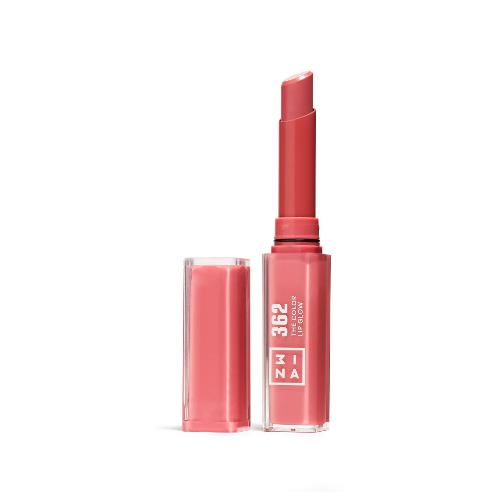 3Ina Pink Makeup - The Color Lip Glow 362 - Soft Colour Lip Balm With Shea Butter To Moisturise The Lips - Shiny And Glowy Colour Lipstick - Highly