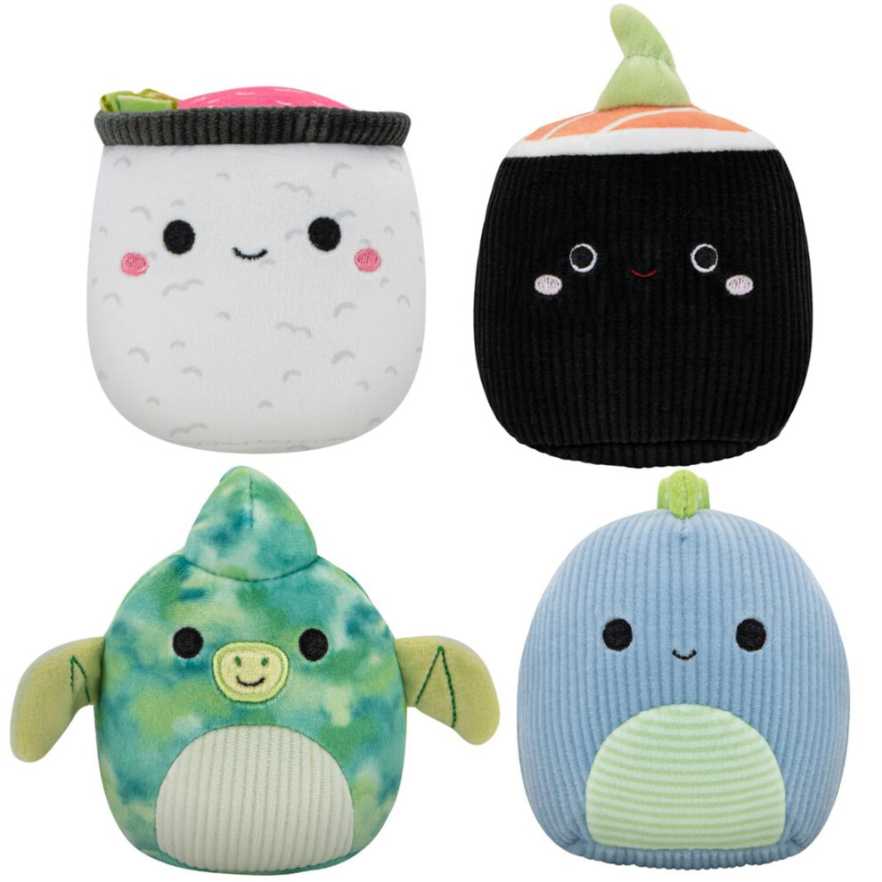 JPT0791 JPT 3.5" 4-Pack Squeaky Plush Dog Toys (Shozo, Shun, Fletcher, Rashad) (Amazon) (polybag), Multicolour