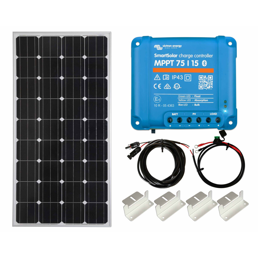 150w Mono Solar Panel Kit Battery Charging MPPT Controller Z-Brackets with Mounting Brackets and Cables