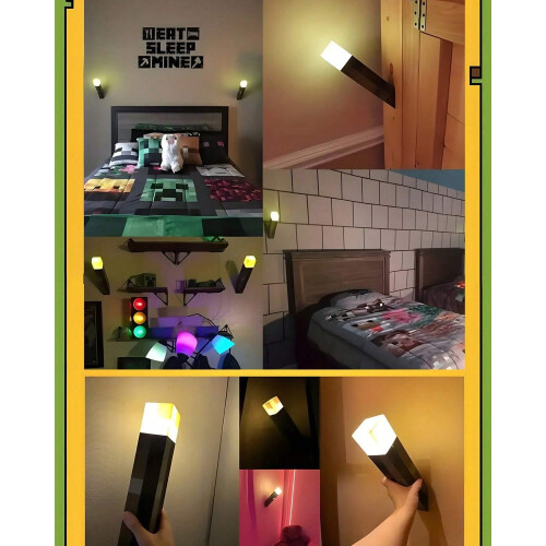 Kids' Minecraft Night Light Torch 4 Colors Variable 2