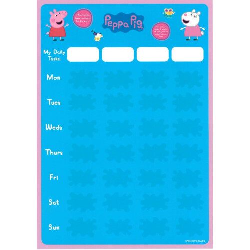 Peppa Pig Peppa Pig Behaviour Tracker Full Week Reward Chart Over 100 Stickers 2