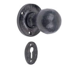- Shropshire Round Door Knob - Antique Brass - 1 Pair - Fixings Included - 50mm Diameter - Interior/Exterior Use