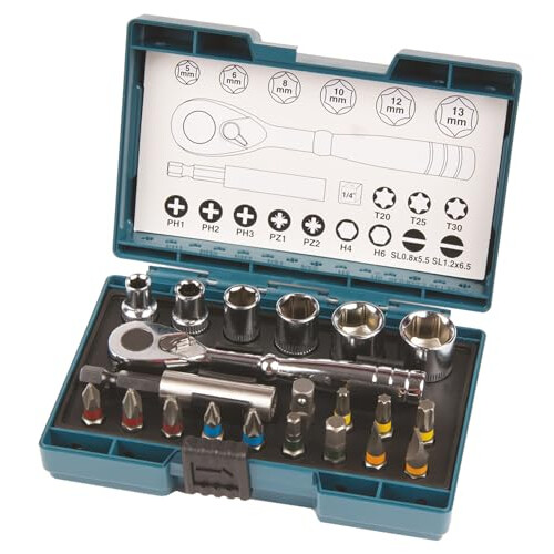 Makita B-54081 21 Piece Screw Bit and Ratchet Set