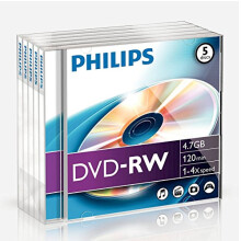 PHOV-RW4754JC Blank DVD-RW Media Box 5 Pieces, Packaging May Vary