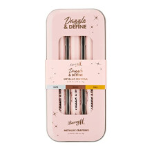 Dazzle & Define Metallic Crayons, Shade Metallic Neutrals | x3 Eyeshadow Pens in Silver, Gold, Brown
