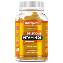 Vitamin D3 | 60 Lemon Flavour Gummies | Two Month Supply | 1000iu High Strength for Immune, Bones & Muscle Support | Suitable for 12+ Years by