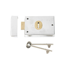 Locks P402 Rimlock Chrome Finish 62 x 76 mm