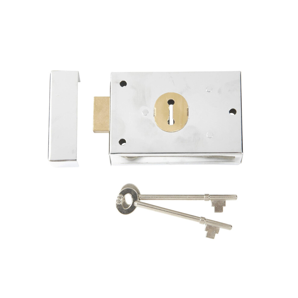 Locks P402 Rimlock Chrome Finish 62 x 76 mm