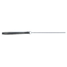 Leather Fine Chain Lead Black 87cm