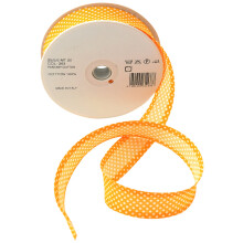 25/ 5/ 5 mm Cotton Bias Binding in Marigold Polka White 263