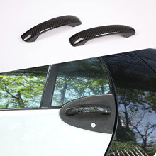 2Pcs ABS Car Exterior Door Handle Cover Trim for Benz Smart 451 Fortwo 2009-2015 Car Door Handle Cover (Carbon Fiber)
