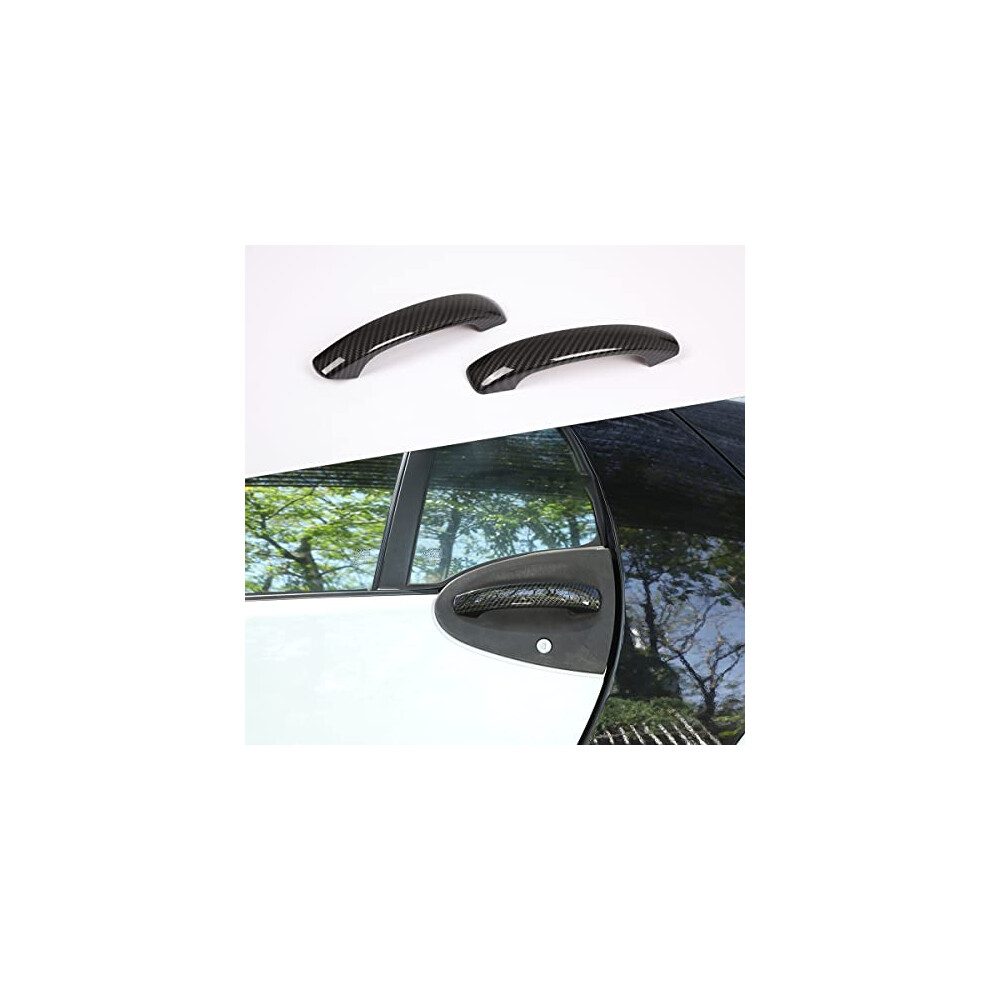 2Pcs Abs Car Exterior Door Handle Cover Trim For Benz Smart 451 Fortwo 2009-2015 Car Door Handle Cover (Carbon Fiber) 741412188558