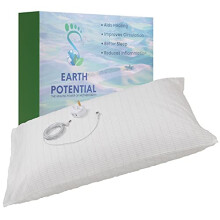 Earthing Grounding Pillowcase – made from 95% cotton and 5% soft silver thread to fit a standard UK pillow - supplied complete with a 5m cable and
