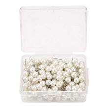 200PCS Pearl Pins Straight Pins Plastic Push Pins Round Ball Shaped Pushpin Steel Point Thumbtack Pins Tack Decorative DIY Tool Kit Set