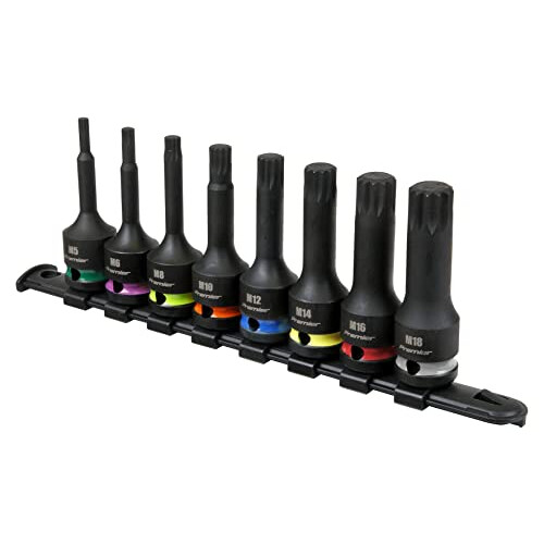 Sealey Spline Impact Socket Bit Set 8pc 1/2"Sq Drive - AK56004 1