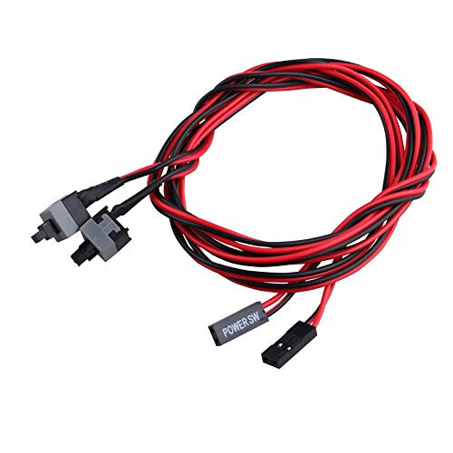 2PCS ATX PC Computer Motherboard Switch On Off Reset Power Cable Case Power Supply Reset Switch Cable Desktop Computer Host Switch Cable Power Button