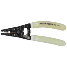 Wire Stripper/Cutter, Klein-Kurve Stripper/Cutter, 10-18 AWG Solid, 12-20 AWG Stranded Wire, Glow in The Dark Grips 11055GLW, High-Visibility Handle