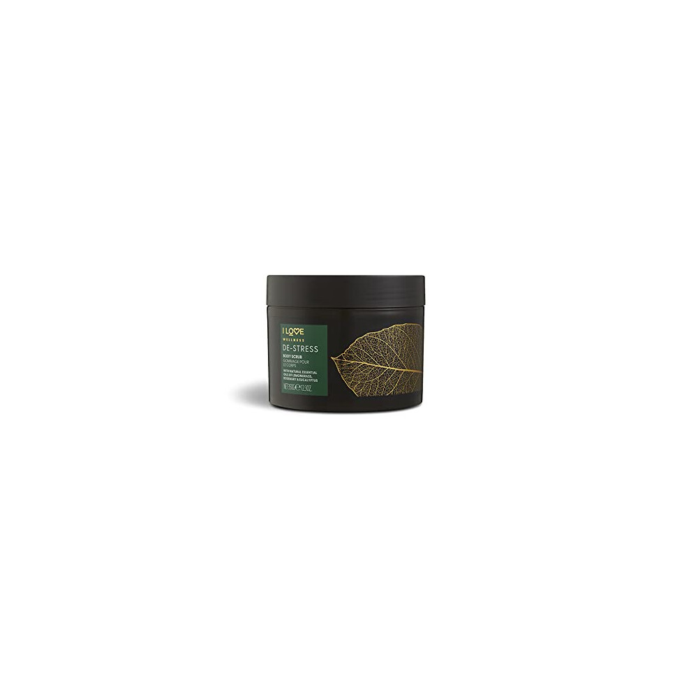 Wellness DESTRESS Body Scrub, With Natural Essential Oils of Lemongrass, Rosemary & Eucalyptus, Gently Exfoliates Skin, Unclogs Pores & Removes