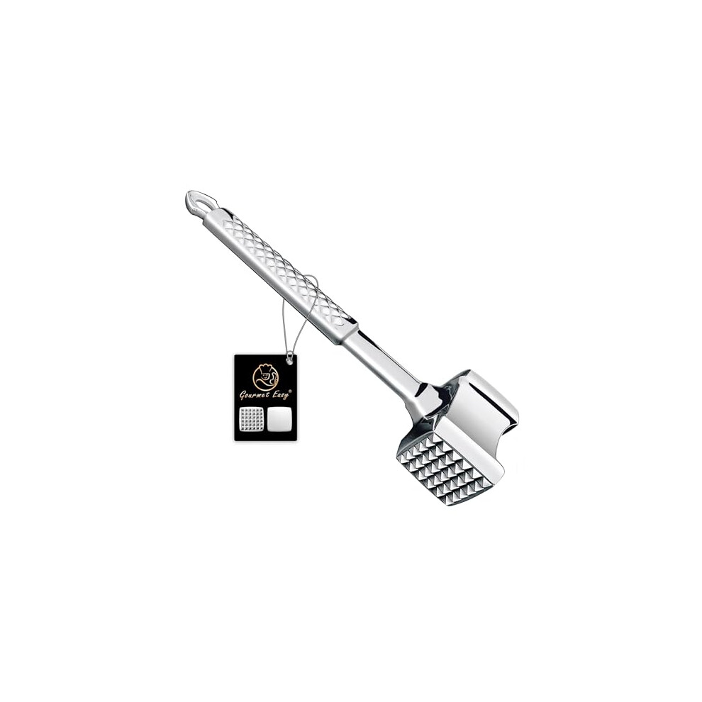 Meat Tenderizer Mallet Stainless Steel, Premium Meat Hammer Tenderizer, Kitchen Meat Mallet for Chicken, Conch, Veal Cutlets, Beef & Steak, Meat