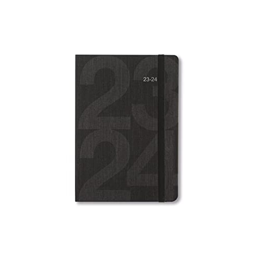 Letts Block A6 week to view 2023/2024 academic diary - black