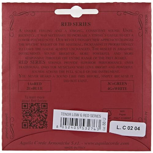 Red Series AQ-88 Tenor Low G Ukulele Strings 4-Piece Set 1