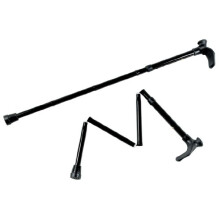 Contoured Grip Sticks, Folding Walking Stick with Black Shaft, Ergonomic Handle Design for Those with Weak Grasp or Arthritis, 825-925 mm, Left Hand