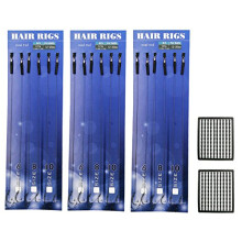 18pcs Carp Fishing Hair Rigs Barbless Hooks Size 6# 8# 10# Carp Fishing Hooks Tackle with 200pcs Boilie Stoppe for Free
