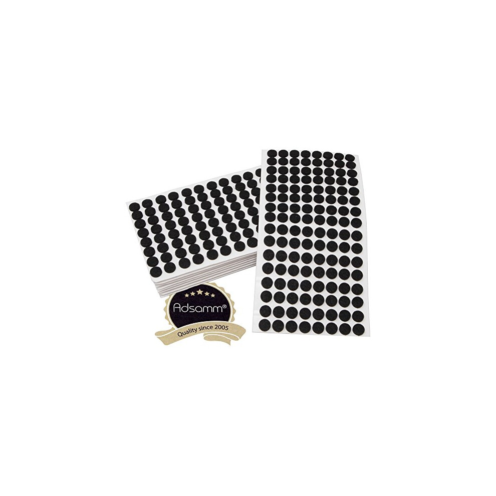 Adsamm / 1280 X Self-Adhesive Felt Pads/Black/Ã¸ 0.47'' (Ã¸ 12 Mm) / Round / 0.138'' / 3.5 Mm Thick Stick-On Furniture Felt Glides/Furniture & Chair 9010178014106