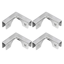 Glass Connector, 4Pcs Stainless Steel Glass Clamps L-Shaped Glass Connector Clamps Right Angle Brackets Fastener for Fixing or DIY Rimless Fish Tank,