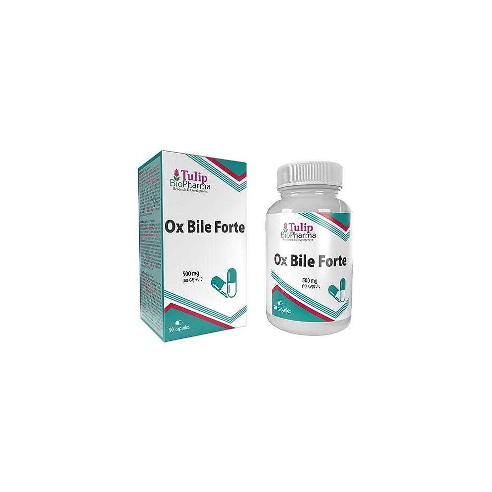 Tulip Biopharma Ox Bile 500Mg 90 Capsules, 3Rd Party Lab Tested, High Strength Supplement