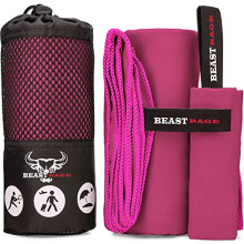 BEAST RAGE Microfibre Towel Gym Beach Towel Fast Drying Super Absorbent Lightweight Gym accessories for Men Women Swimming Hair Towel Travel Camping
