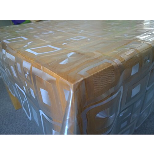 Rectangular Oilcloth Clear PVC Wipe Clean Tablecloth 140cm x 180cm 55x70 2