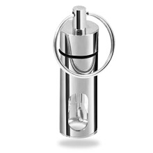 Protected Glass Vial with Spoon and Mini Funnel | Glass Bottle with Telescopic Scoop Bullet Pocket Size - Limited Edition (Silver)