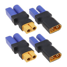 4pcs XT60 Female to EC5 Male Plug Adapter XT60 Male to EC5 Female Connector Wireless Battery Converter for UAV RC Car Plane Model Lipo Battery