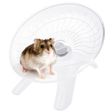 Hamster UFO, Exercise Running Wheel, White Flying Saucer, Plastic Silent Non Slip Disc for Small Animal like Golden Bear, Squirrel, Hedgehog Climbing