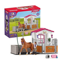HORSE CLUB 72177 - 13-Teiliges Pferde Spielzeug Set für Mädchen und Jungen ab 5 Jahren, Spielset mit Pferdestall, Waschplatz, Stall, Pferd, Reiterin