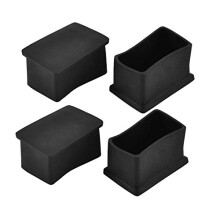 Rubber Rectangle Chair Leg Caps End Pad Feet Cover Furniture Slider Floor Protector 50mm x 30mm 4pcs Black, Reduce Noise Prevent Scratch